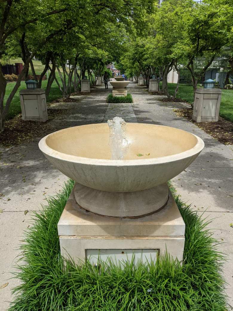 Fountains near Elmwood Park in Roanoke, Virginia.