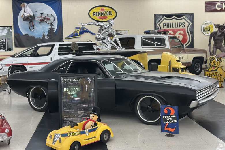 The matte black 1972 Dodge Challenger from the movie In Time. The matte black 1972 Dodge Challenger from the movie In Time.