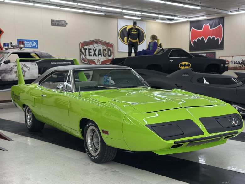 A green Plymouth Road Runner. A green Plymouth Road Runner.