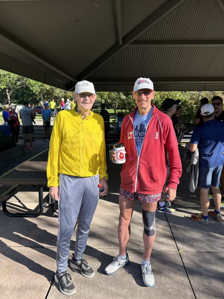 Tom and JZ, two 70-year-olds that have been longtime members of the Fort Collins Running Club.,