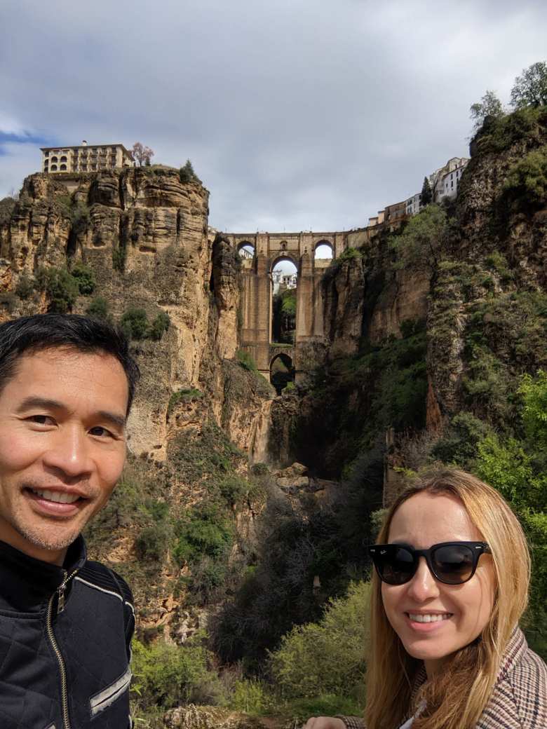 Felix and Andrea at another viewpoint of the Puente Nuevo.