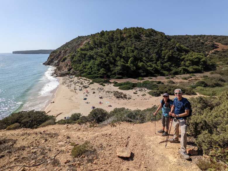 Fifteen minutes later, I found Dave and Tori hiking up a trail leading up from a beach west of Salema.