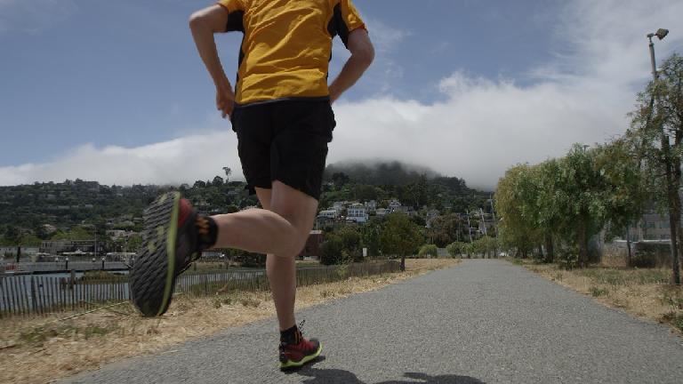 The runScribe device, when attached to your shoe, can provide you with a lot of useful data regarding running biomechanics. Photo: Scribe Labs. The runScribe device, when attached to your shoe, can provide you with a lot of useful data regarding running biomechanics. Photo: Scribe Labs.