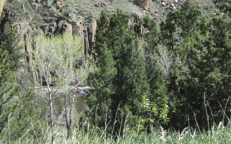 Kayaker along the Poudre River, May 2015.