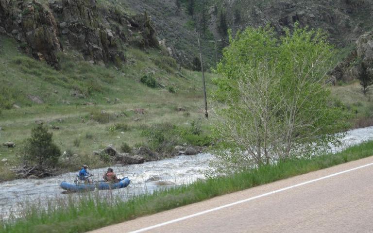 Rafters along the Poudre River, May 2015.