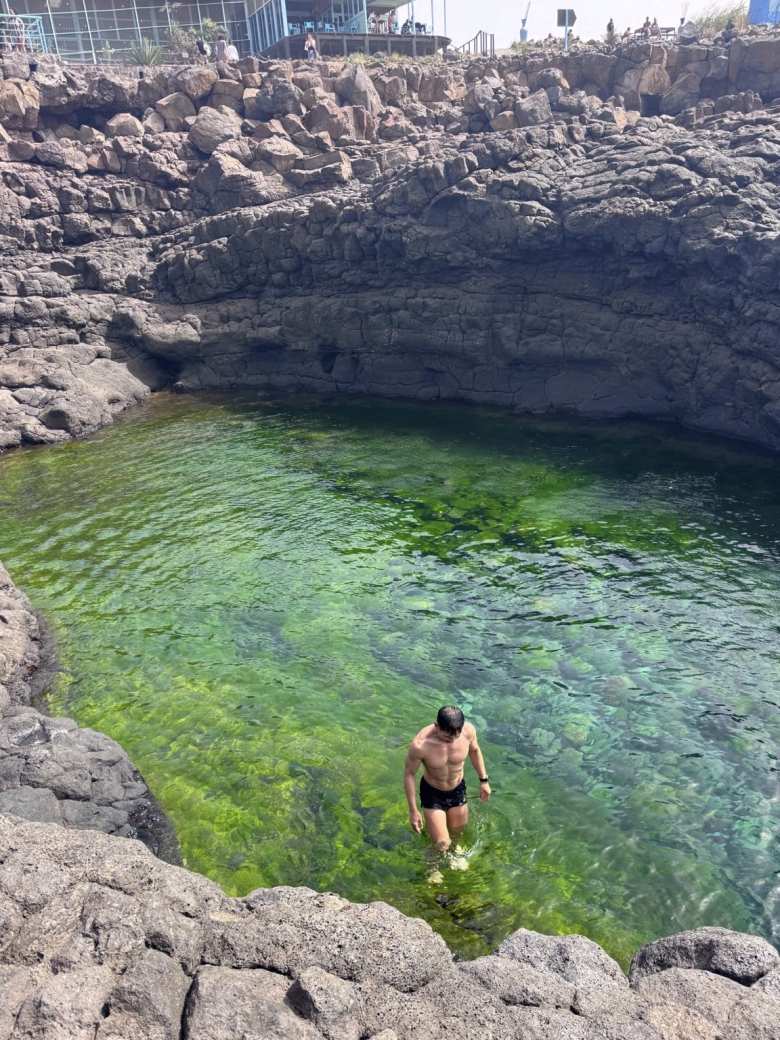 I went for a quick swim a designated area to do so only about 50 meters away.