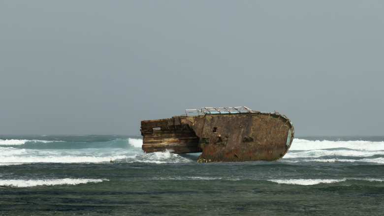 A shipwreck north of Shark Bay.