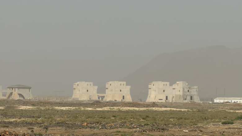 Some homes west of the Port of Pedra Lume.
