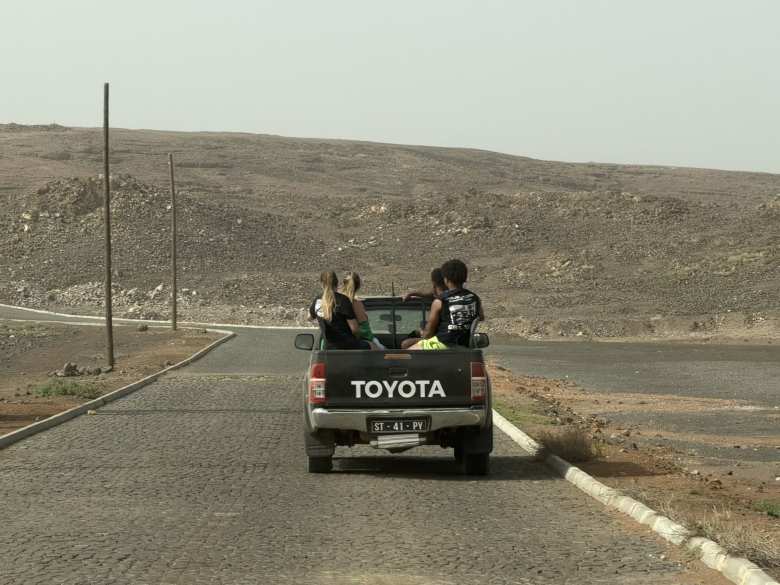 Folks who did group instead of private tours rode in the back of pickup trucks like this.