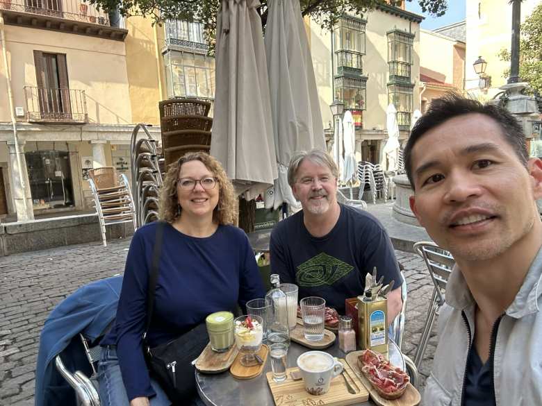 A final breakfast with Karla and Scott in El Escorial.