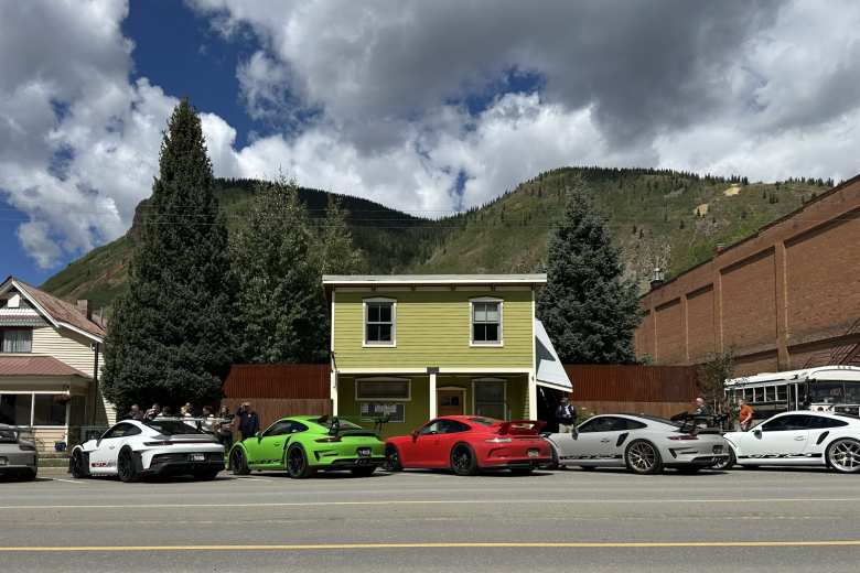 Porsches in Silverton. 
