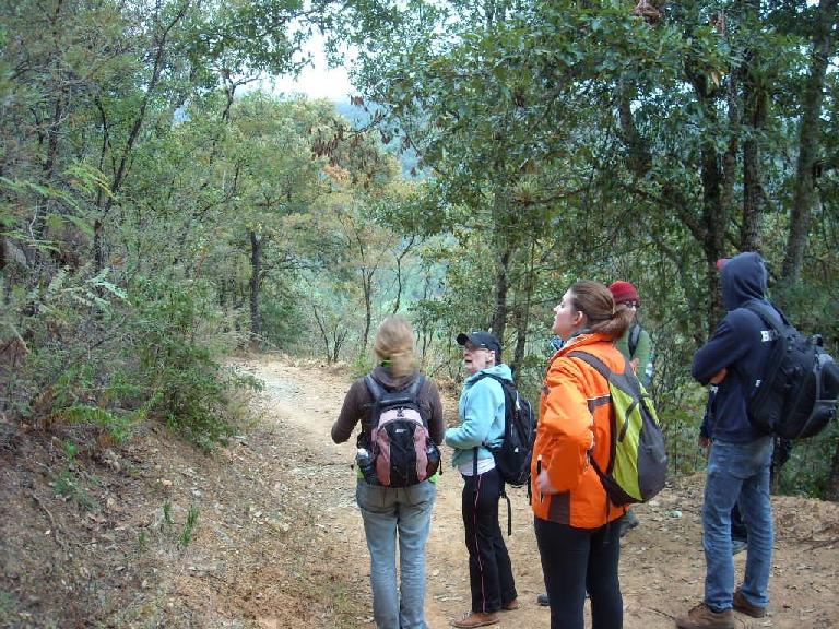 Starting out in Latuvi: Marie (a Tierra Ventura guide), Susan, Meagan, Sarah, and Evan.