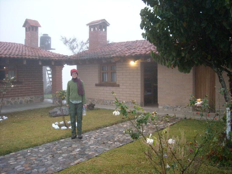 Sarah in front of the lodge we stayed at in San Miguel Amatl