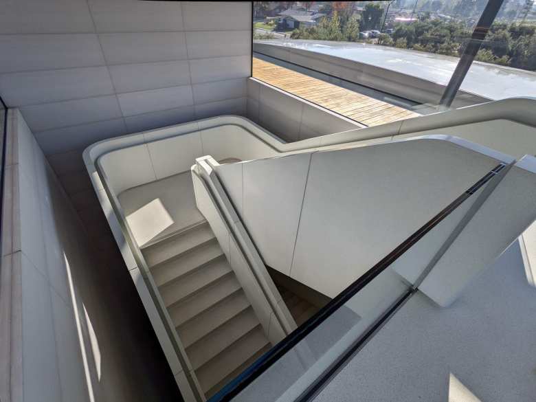 The stairway inside the Apple Visitor Center was carved out of one giant piece of granite.