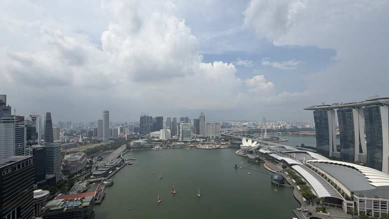 The view of Marina Bay Sands from LeVel33.