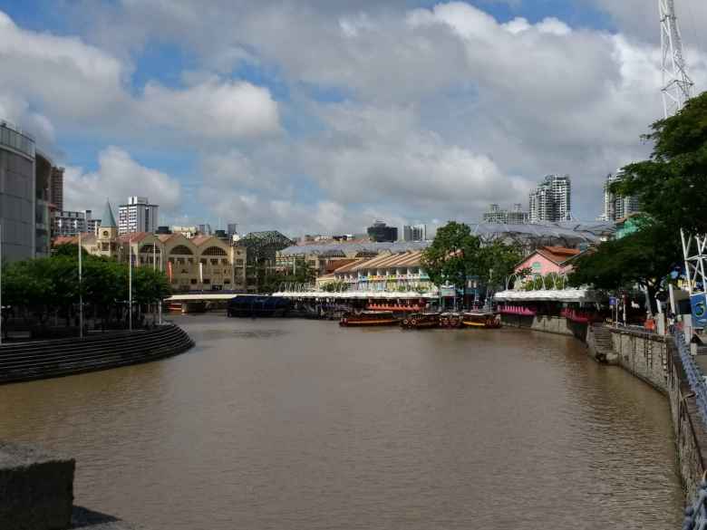 The Singapore River in Clarke Quay, Singapore.