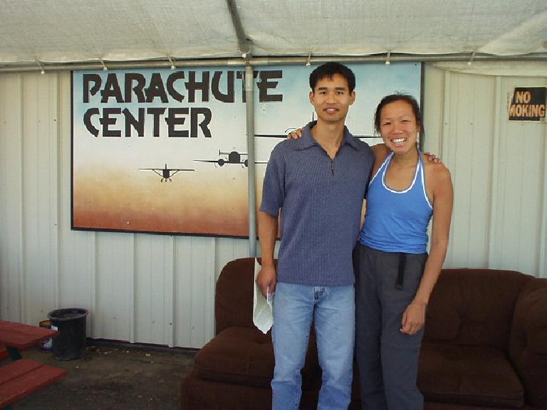 For my 30th b-day, I decided to jump out of a perfectly good airplane above 3000 meters (actually, 13,000 feet).  Kudos to Cherie who was the only one out of 50 friends who was brave enough to join me!