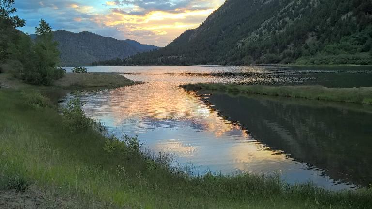 Georgetown Lake, the site where runners could park their cars and be transported by school bus to the start at Loveland Ski Resort.