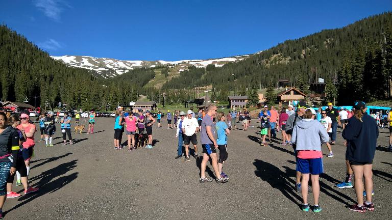 Runners at Loveland Ski Resort, the start of the Slacker Half Marathon. Runners at Loveland Ski Resort, the start of the Slacker Half Marathon.
