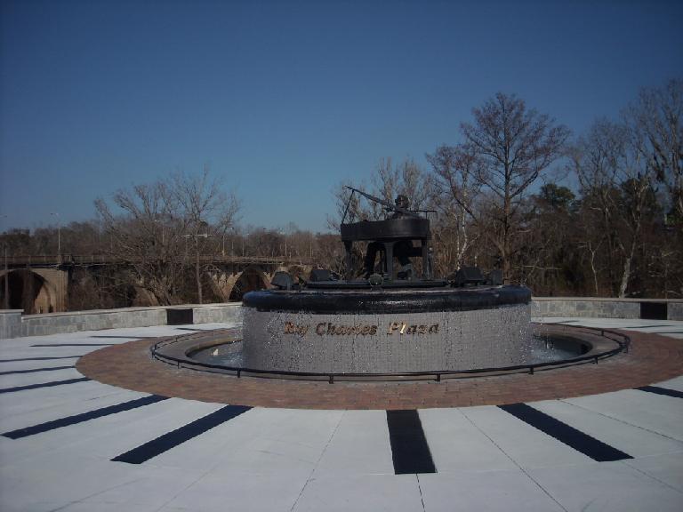 Ray Charles was born in Albany, Georgia, so there is a plaza named after him with his music piped through speakers.