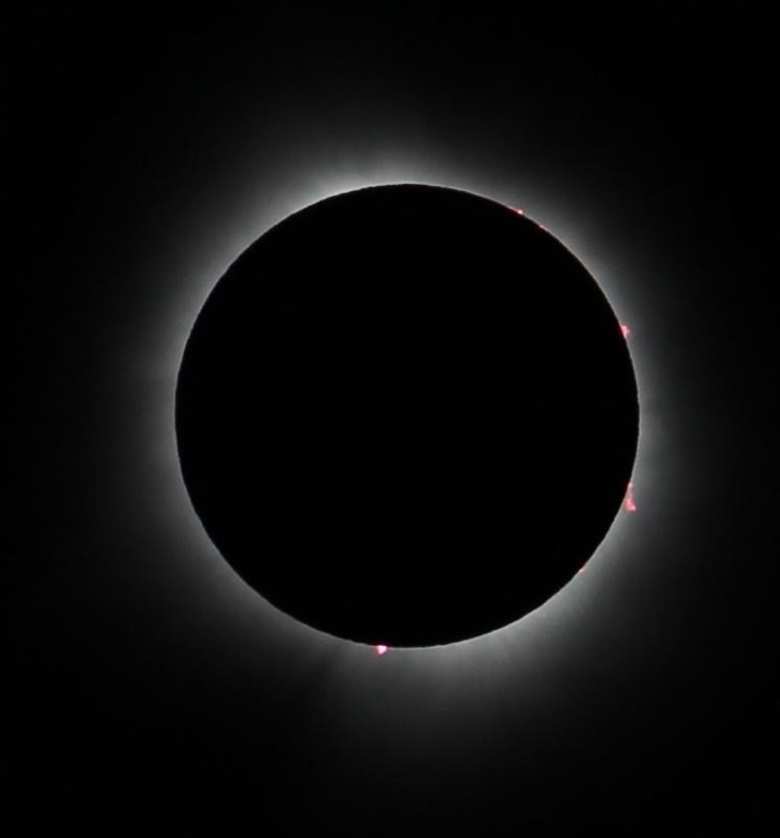 Totality, as photographed somewhere in Texas.