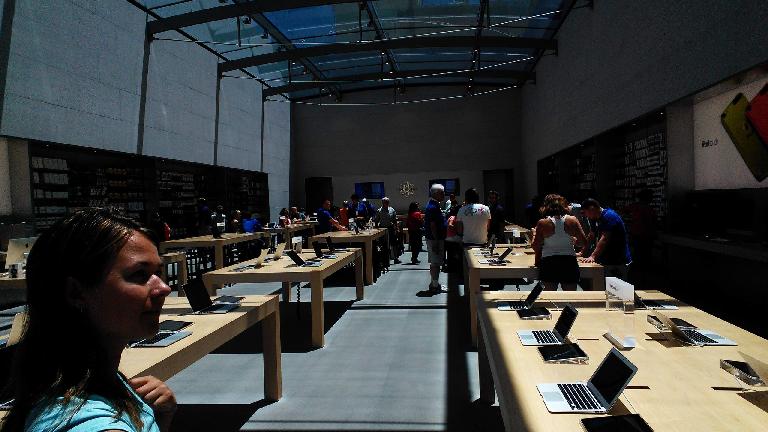 Inside the Palo Alto Apple Store.