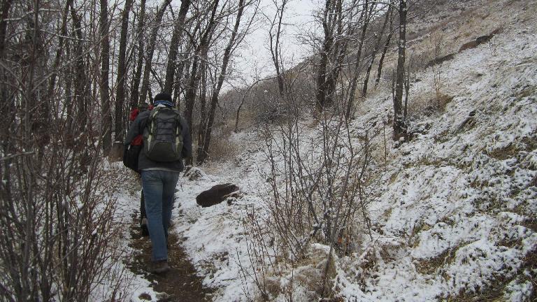 When we hiked in it was still foggy with snow on the ground, but fortunately it eventually became sunny.