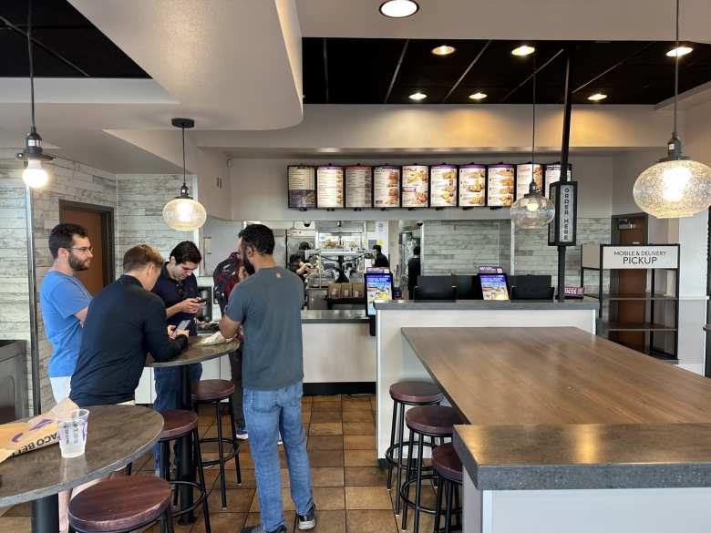 The third Taco bell stop wasn't all that chaotic yet, and I was able to place an order for a Chalupa Supreme using one of the touchscreen machines.