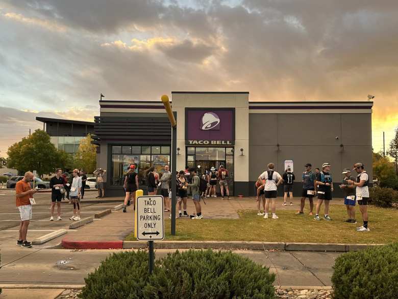 This was Taco Bell #1, where the race started. It would also be Taco Bell #10 when runners finished.