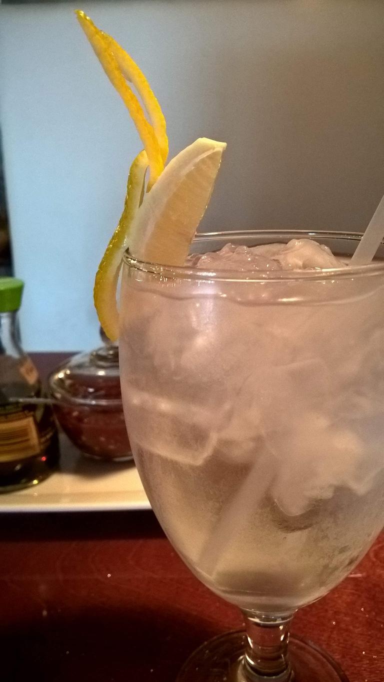 Lemon water at Thai Boat Restaurant in Brandon, Florida.