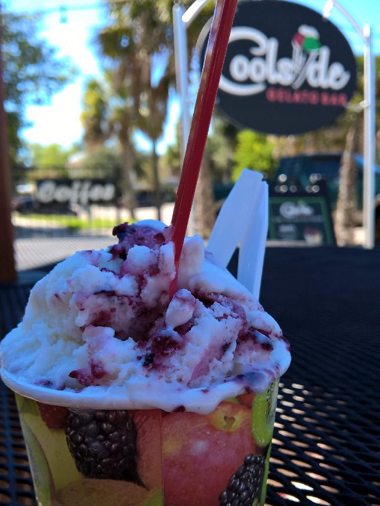 Berry gelato at Coolside Gelato Bar in Palm Harbor, Florida.