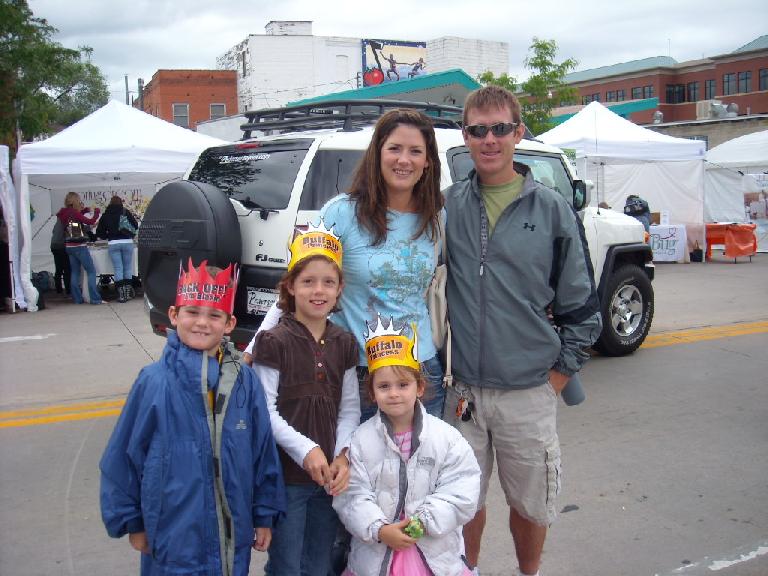 Brett, Rebekah and family. I think Rebekah forgot to get one of those hats for herself.