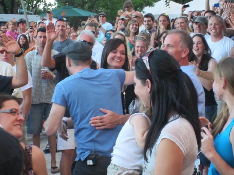 Matt Kearney went into the crowd during one of the songs to give folks a handshake or a hug.