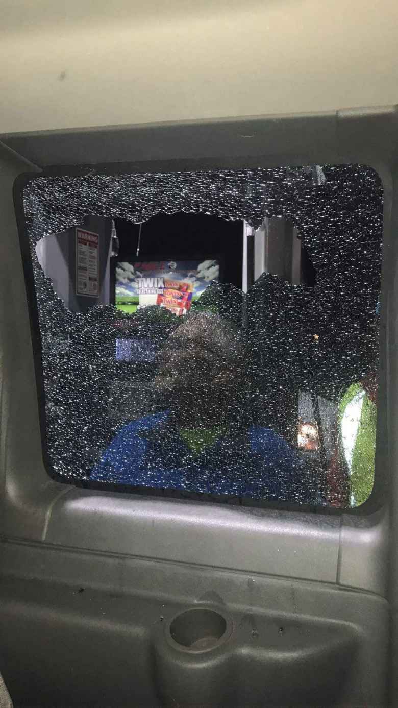 On the Colorado/Kansas border around midnight, Team Sea to See got caught in a hail storm that took out one of the RV's windows!