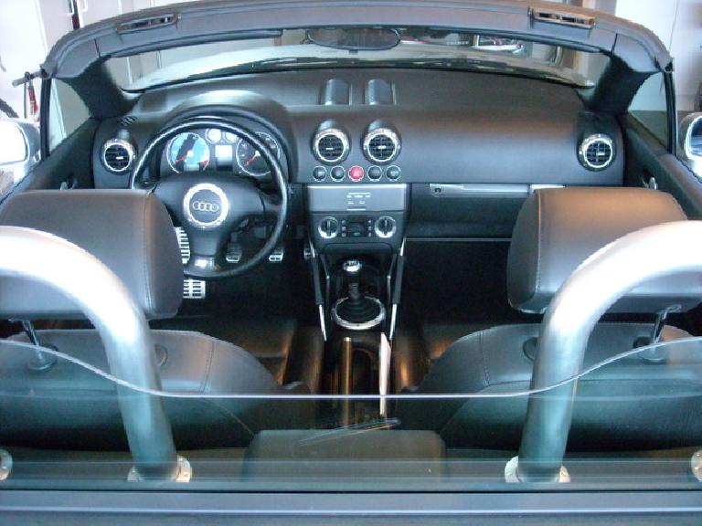 interior of 2001 Audi TT with top down