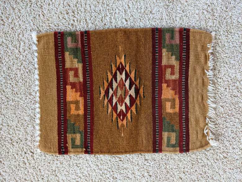 A brown rug I purchased in Teotitlan del Valle.