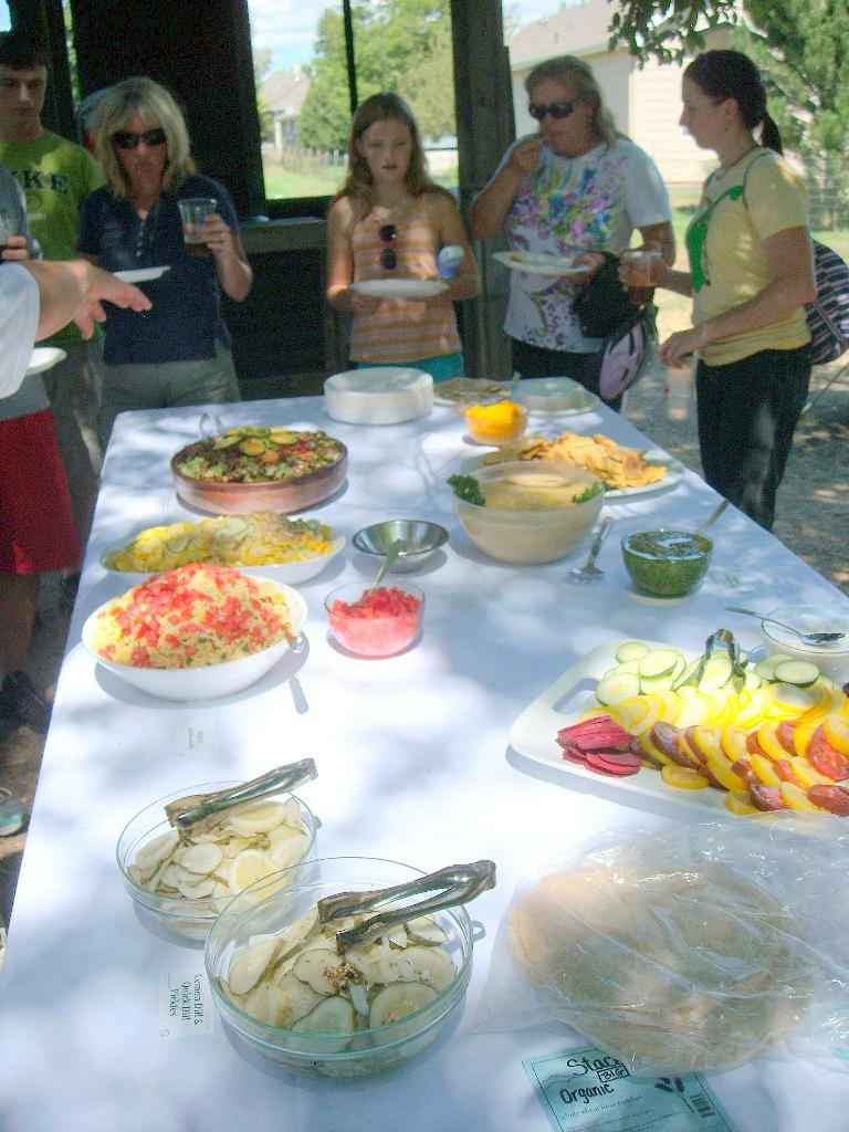 A nice spread of organic goodness whipped up by Scott Hapner of Chef Happy's Gourmet.