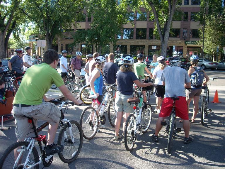 Ready to roll at the Fort Collins Old Town Farmers Market, the start of the Tour de Farms.