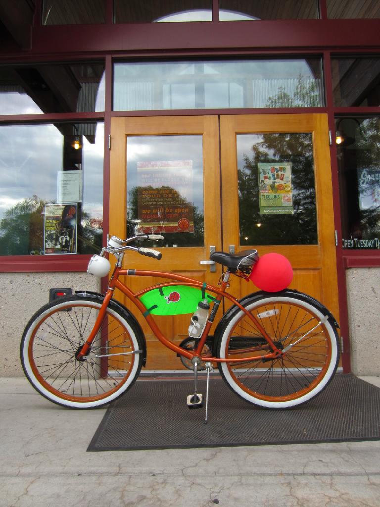 The Huffster in front of New Belgium, which was closed today due to hosting the event.