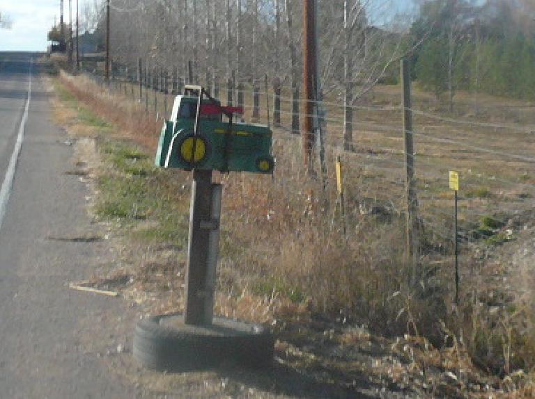 A John Deere tractor mailbox in north Fort Collins.