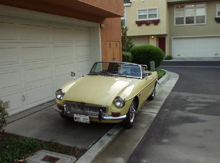[June 6, 2003] Goldie in what I dubbed "sports car alley" in Fremont, since it seemed like everyone I lived around had sports cars!