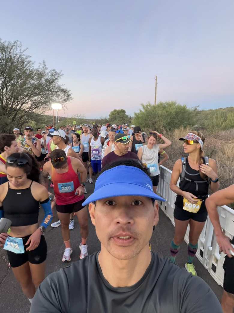 Felix at the start of the Tucson Marathon.