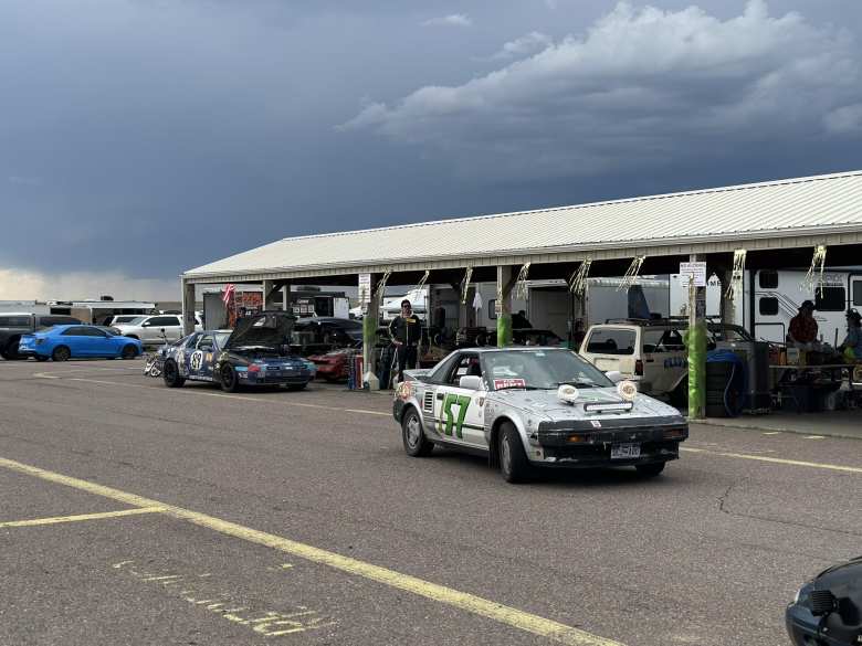 A white first-generation Toyota MR2. A white first-generation Toyota MR2.