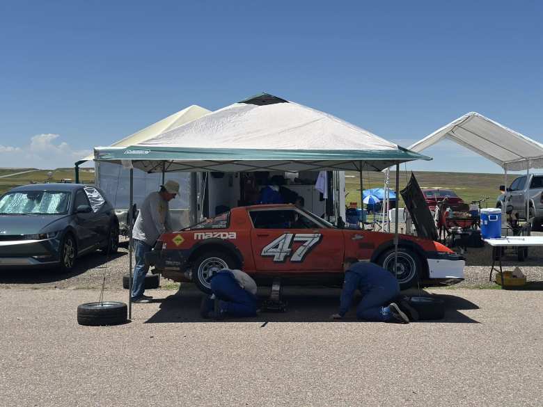 A Mazda RX-7 eventually needed some work as well. A Mazda RX-7 eventually needed some work as well.