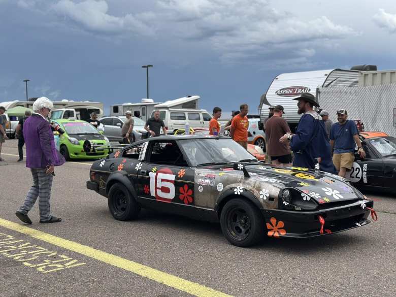 A Datsun 280Z with a paint scheme that Andrea described as A Datsun 280Z with a paint scheme that Andrea described as