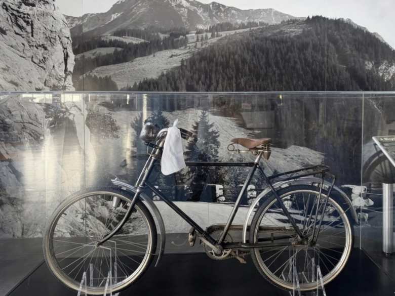 Dr. Wernher von Braun's rocket team chose the U.S. to surrender to at the end of World War II. Von Braun's younger brother Magnus rode a bike like this from their hotel down a steep mountain pass with a white handkerchief of surrender to meet the Americans.