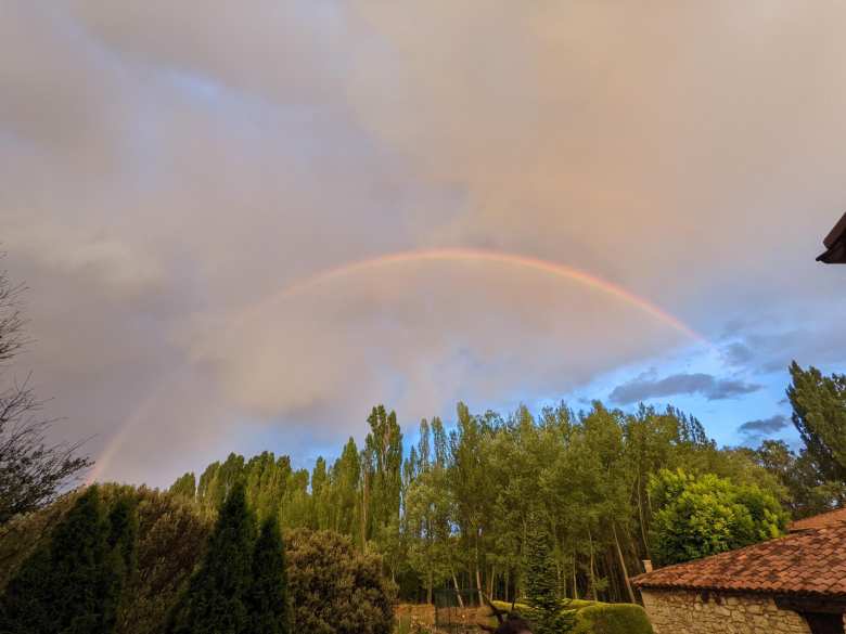 A rainbow in the evening in Abánades.