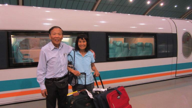 The first thing my dad and mom and I did upon arriving in Shanghai was taking the 300+ kilometer/hour MagLev train, the fastest in the world.