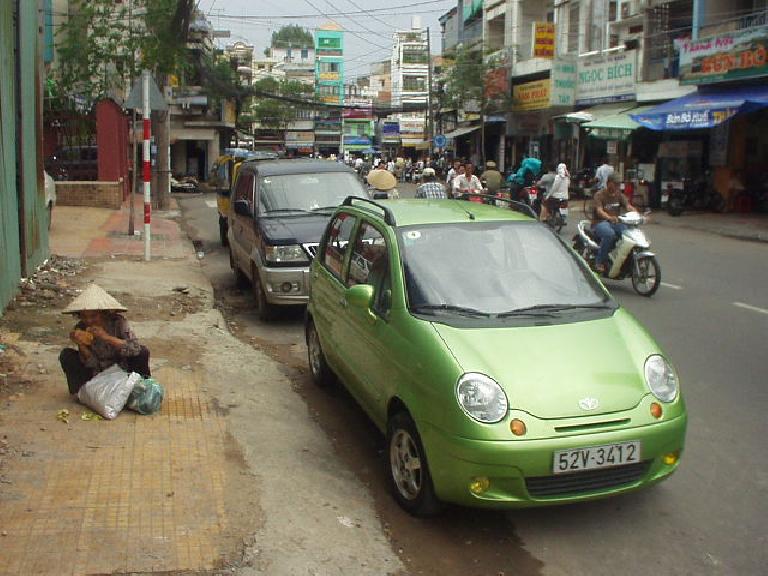 The very cute Daewoo Matiz is probably the most distinctive car in Vietnam.
