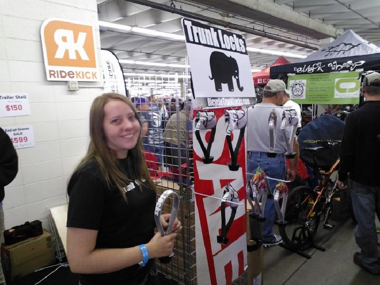 Kelly and her Trunk Locks display.